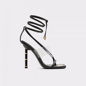 Black Aldo Elektra Strappy heeled sandal | 297586-JIP