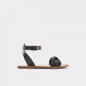 Black Aldo Tressa Sling back flat sandal | 390712-CLW