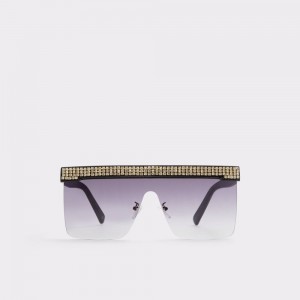 Black / Gold Aldo Pickthorne Shield sunglasses | 861340-UWK