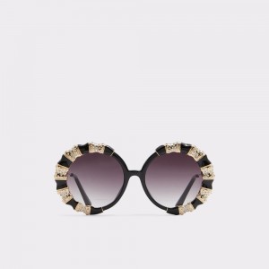 Black / Gold Aldo Zeamas Round sunglasses | 968047-DXU