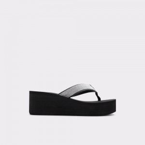 Black / Silver Aldo Chima Flip flops | 160398-CPU