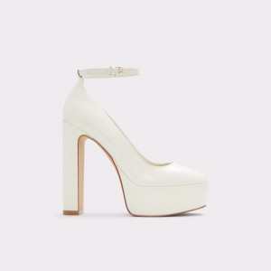 White Aldo Fonda Ankle strap heeled shoe - Flatform | 259684-CWO