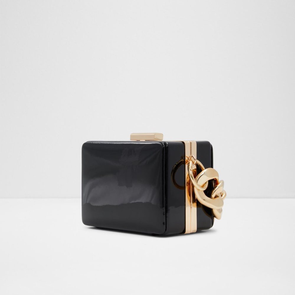 Black Aldo Cubetta Box clutch | 427109-MTA