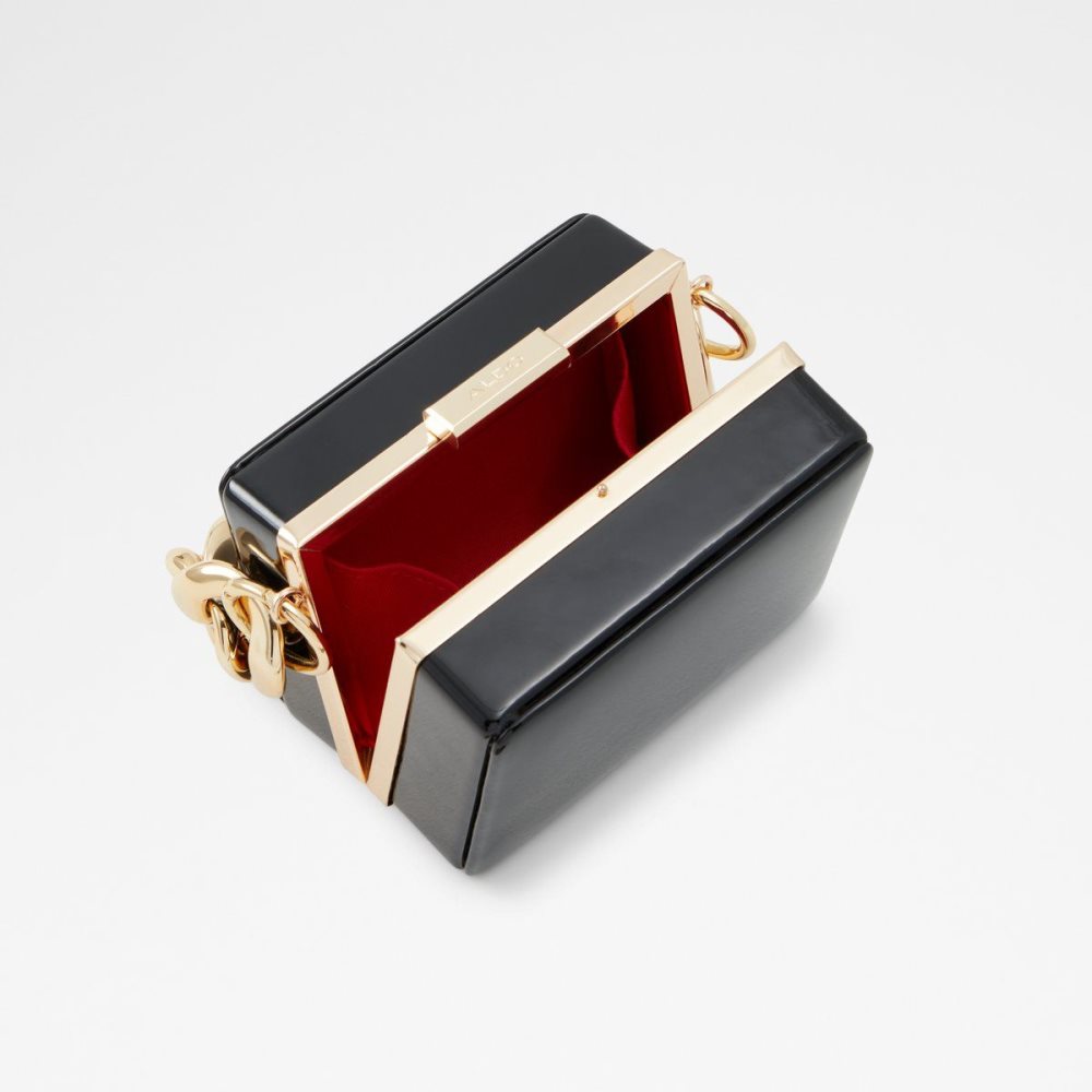 Black Aldo Cubetta Box clutch | 427109-MTA