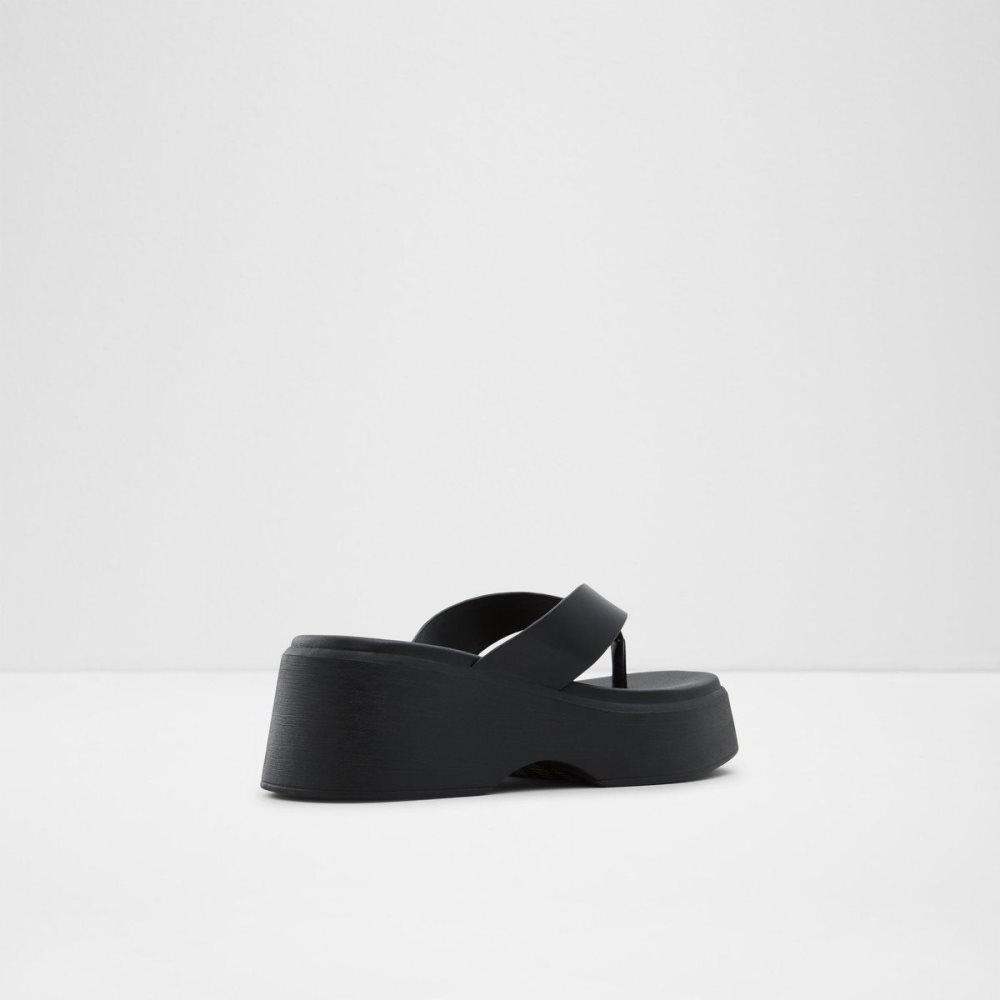 Black Aldo Delphy Thong wedge sandal - Flatform | 543608-QGF