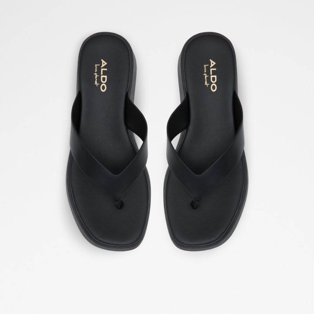 Black Aldo Delphy Thong wedge sandal - Flatform | 543608-QGF