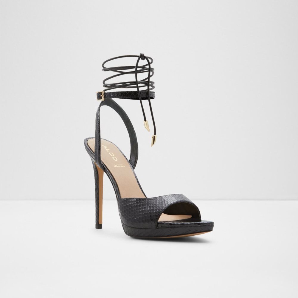 Black Aldo Docilla Strappy heeled sandal - Stiletto platform | 498372-PZR