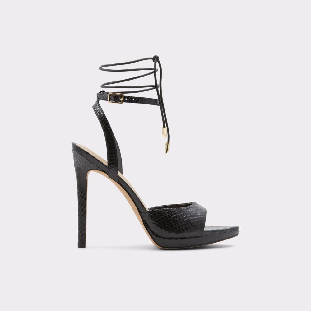 Black Aldo Docilla Strappy heeled sandal - Stiletto platform | 498372-PZR