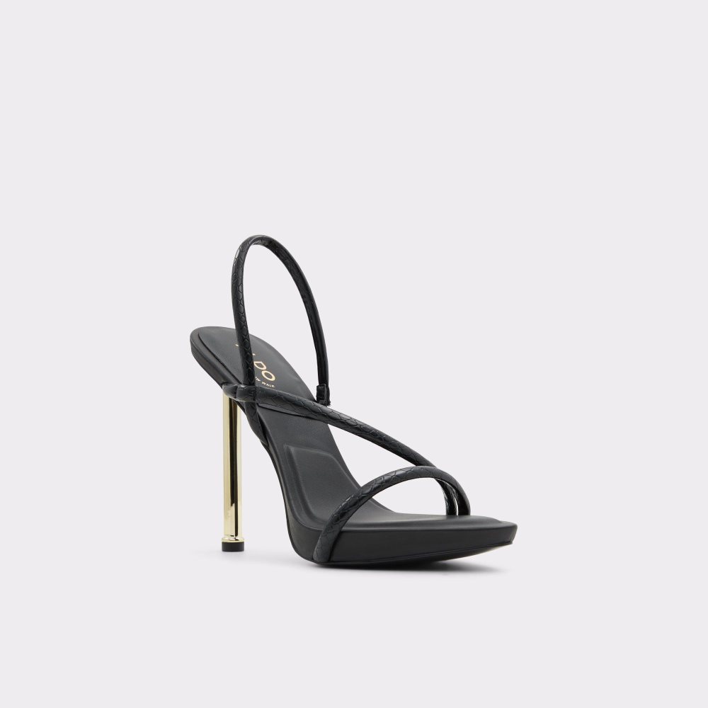 Black Aldo Dorah Sling back heeled sandal | 937024-TIR