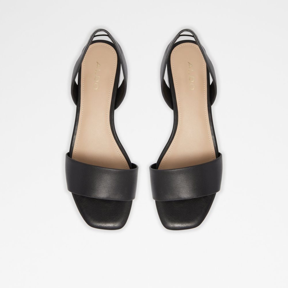 Black Aldo Doredda Sling back flat sandal - Block heel | 941350-KOF