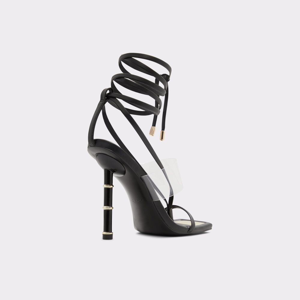 Black Aldo Elektra Strappy heeled sandal | 297586-JIP