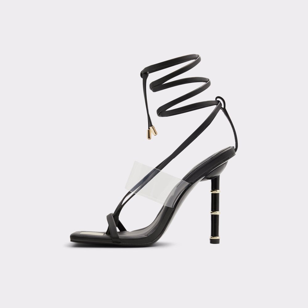 Black Aldo Elektra Strappy heeled sandal | 297586-JIP