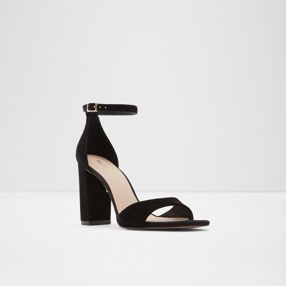 Black Aldo Enaegyn Ankle strap heeled sandal - Cup sole | 513904-VZE