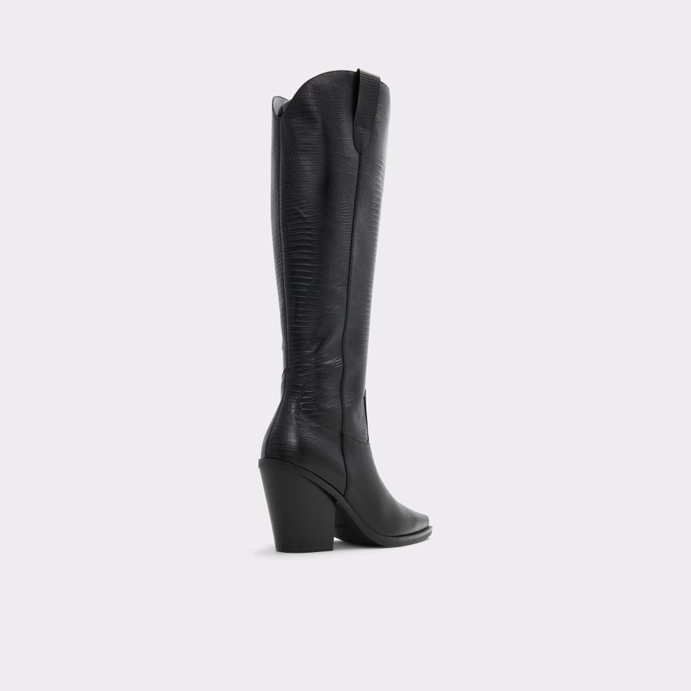 Black Aldo Nevada Western knee-hign boot | 365284-JEN