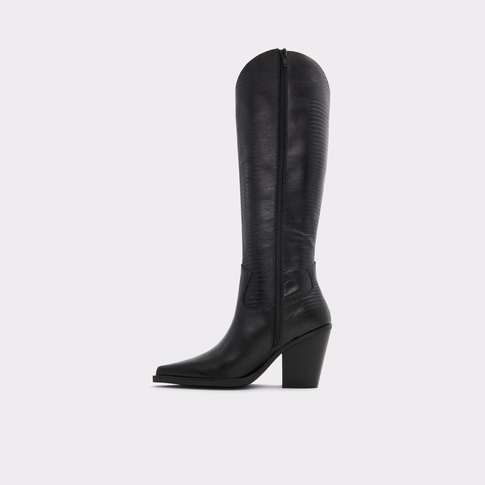 Black Aldo Nevada Western knee-hign boot | 365284-JEN