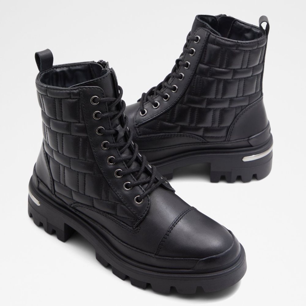 Black Aldo Quilt Combat boots - Lug sole | 047236-ZDI