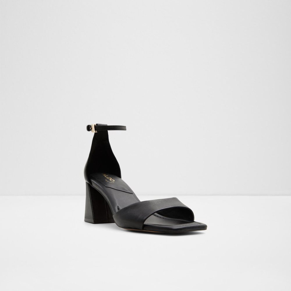 Black Aldo Safdie Ankle strap heeled sandal | 594807-MJP