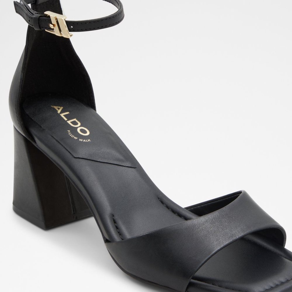 Black Aldo Safdie Ankle strap heeled sandal | 594807-MJP