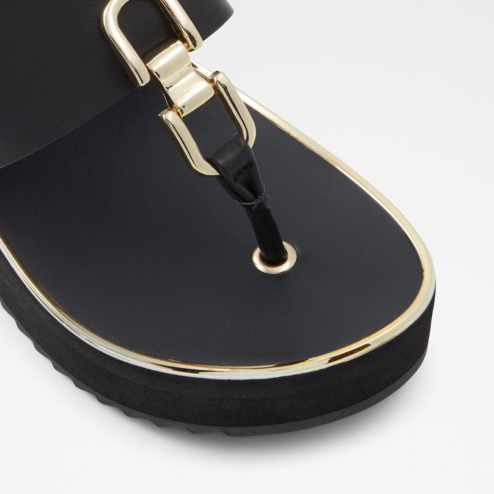 Black Aldo Toea Thong sandal - Wedge heel | 184735-ZJB