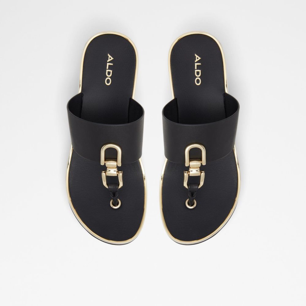 Black Aldo Toea Thong sandal - Wedge heel | 184735-ZJB