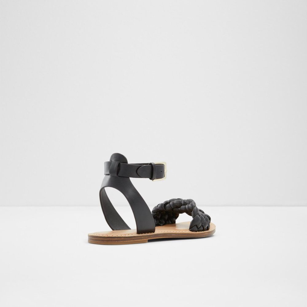 Black Aldo Tressa Sling back flat sandal | 390712-CLW