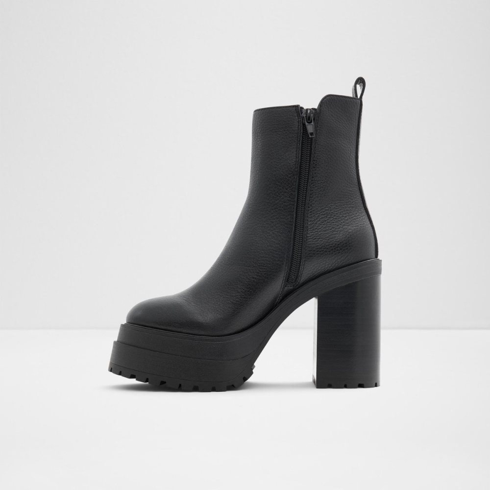 Black Aldo Upside Platform ankle boot - Lug sole | 148076-WHF