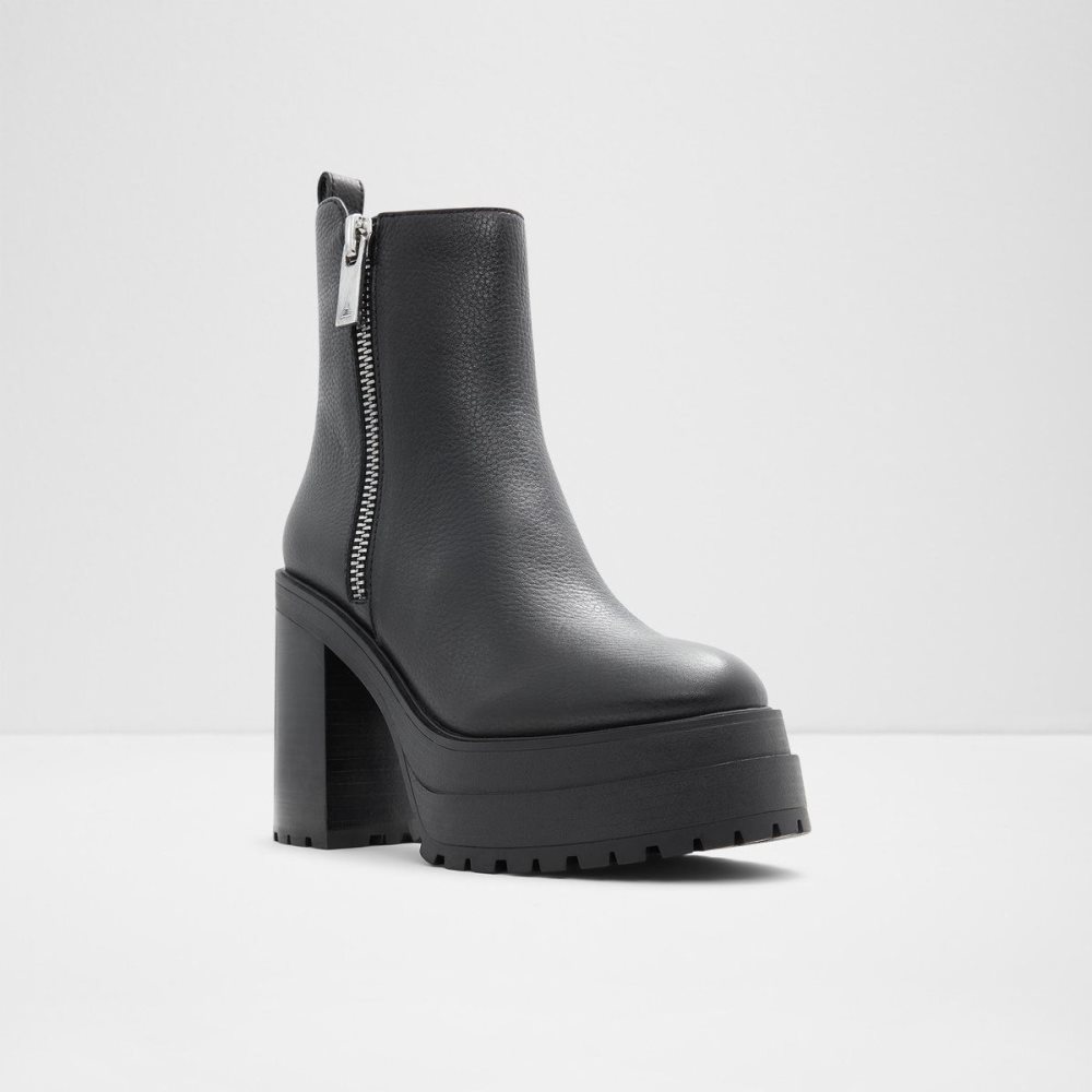 Black Aldo Upside Platform ankle boot - Lug sole | 148076-WHF