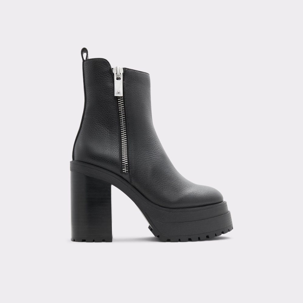 Black Aldo Upside Platform ankle boot - Lug sole | 148076-WHF