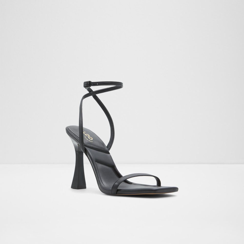 Black Aldo Vivanti Ankle strap heeled sandal | 610325-GHZ