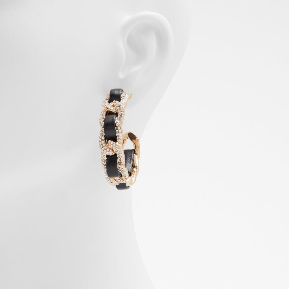 Black / Gold Aldo Blacklink Hoop earrings | 894567-IBX