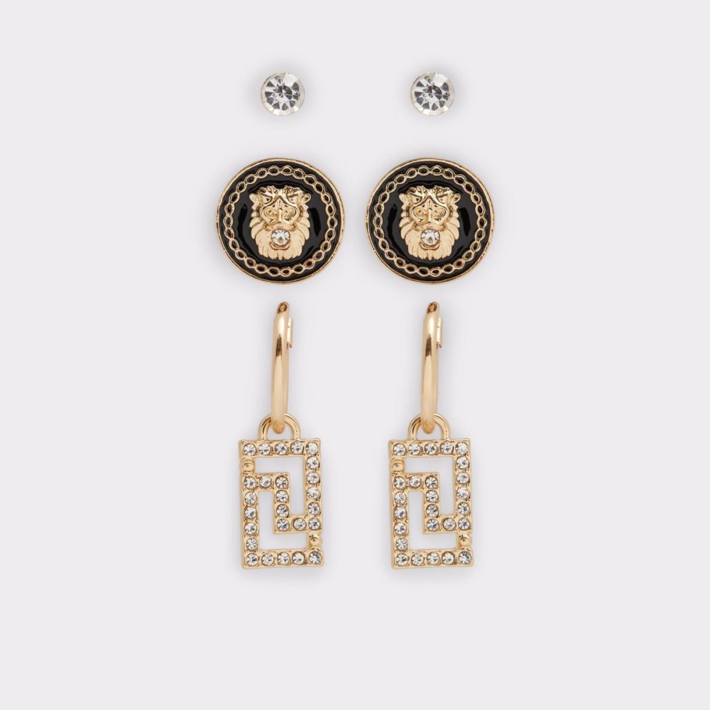 Black / Gold Aldo Drievia Earrings | 391480-YHP