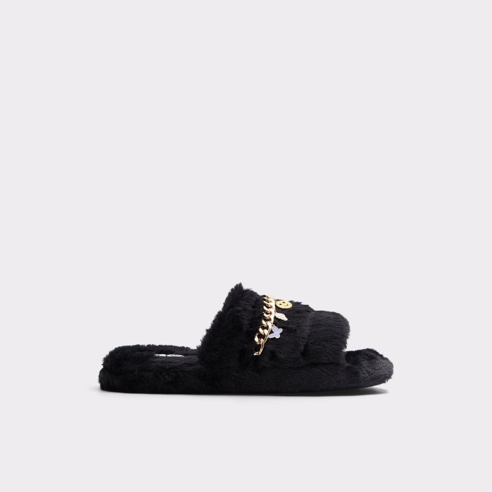 Black / Gold Aldo Jennanalia Slippers | 712846-GJN