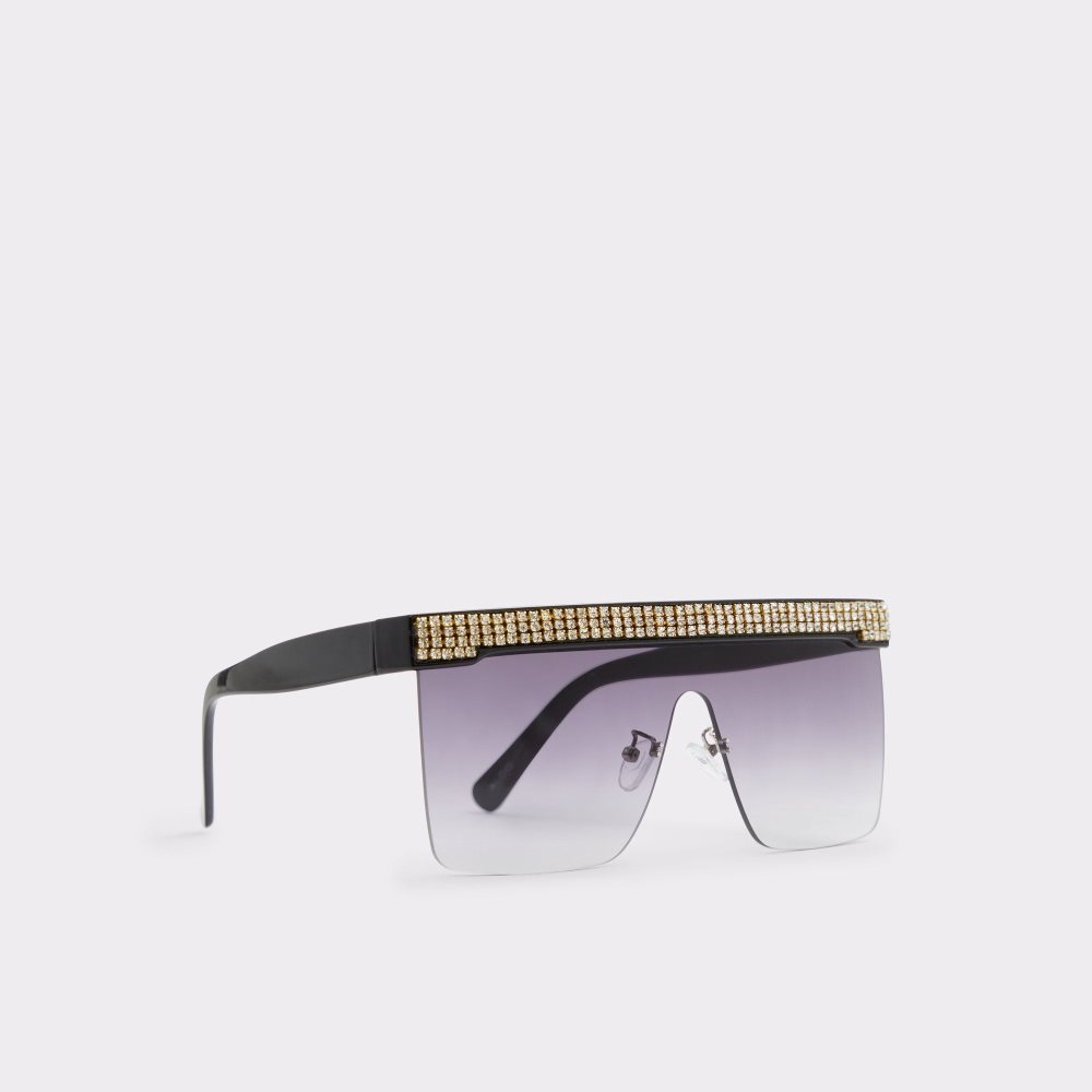 Black / Gold Aldo Pickthorne Shield sunglasses | 861340-UWK