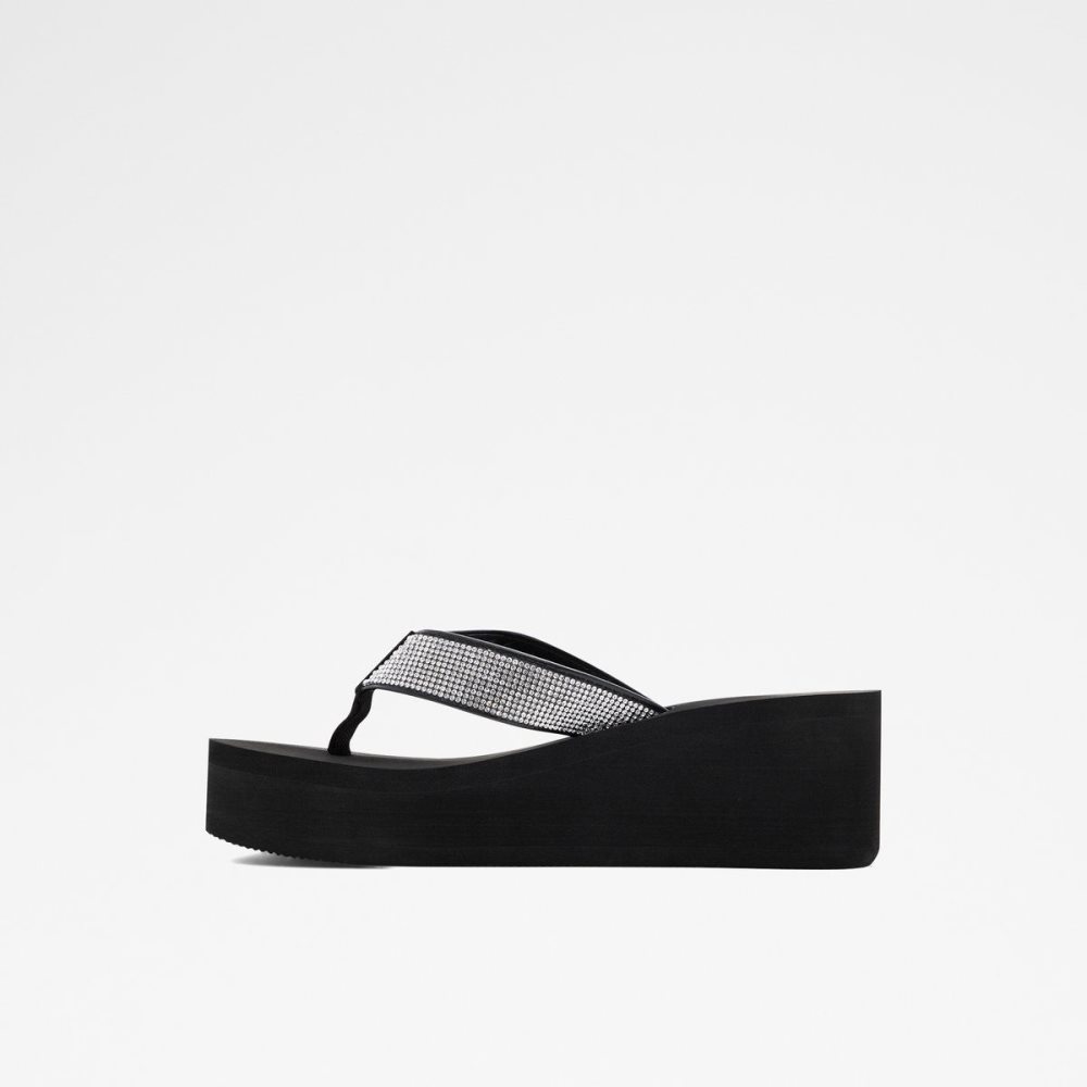 Black / Silver Aldo Chima Flip flops | 160398-CPU