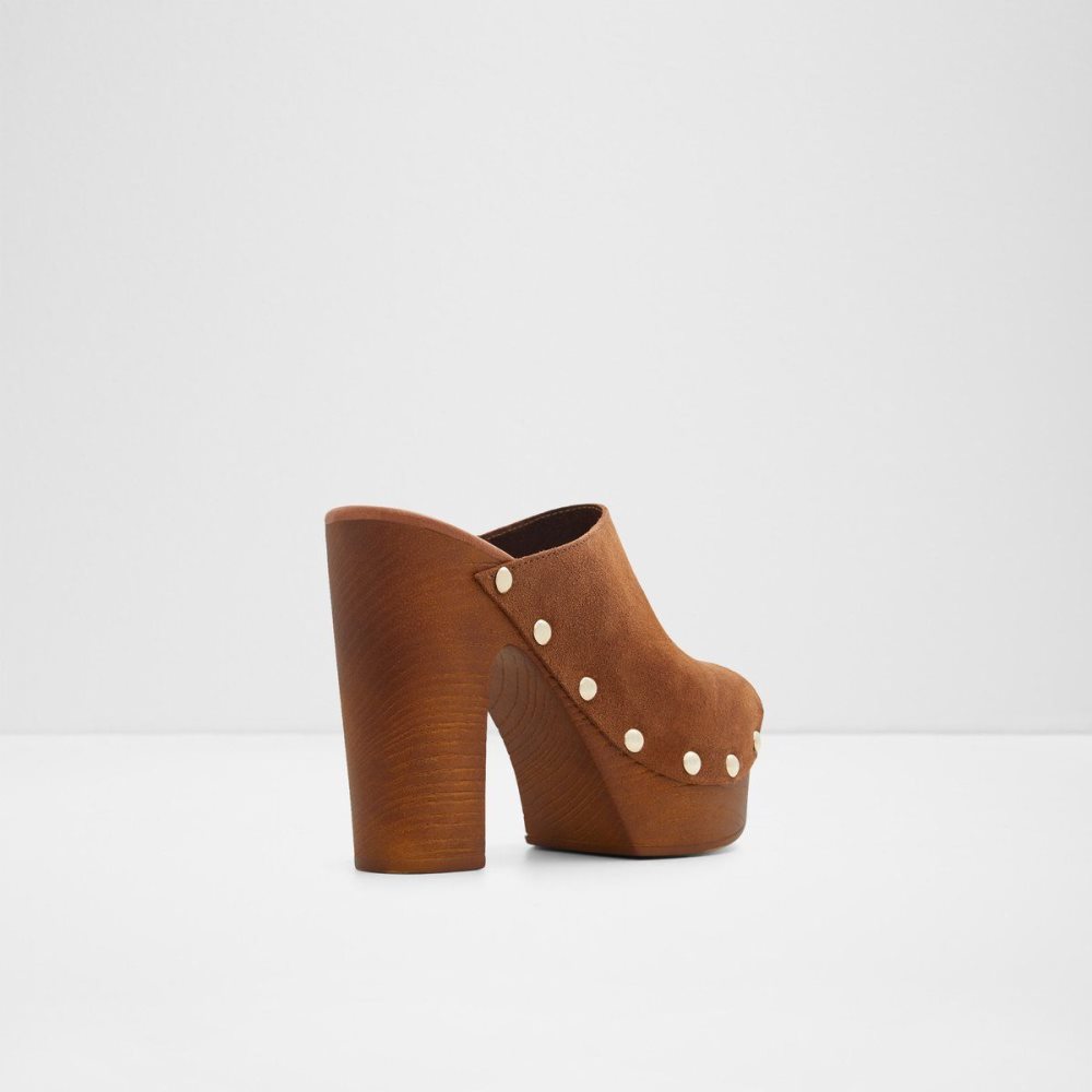 Brown Aldo Drenania Heeled Mule - Platform | 386719-OJG