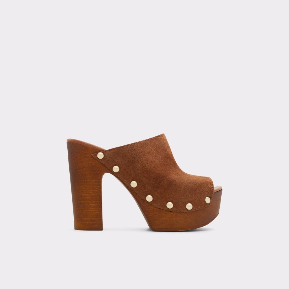 Brown Aldo Drenania Heeled Mule - Platform | 386719-OJG