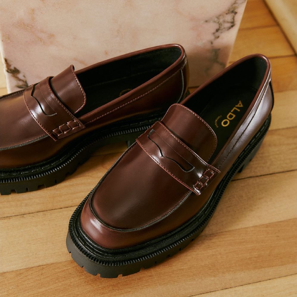 Dark Brown Aldo Bigstrut Loafer - Lug sole | 548230-HEN