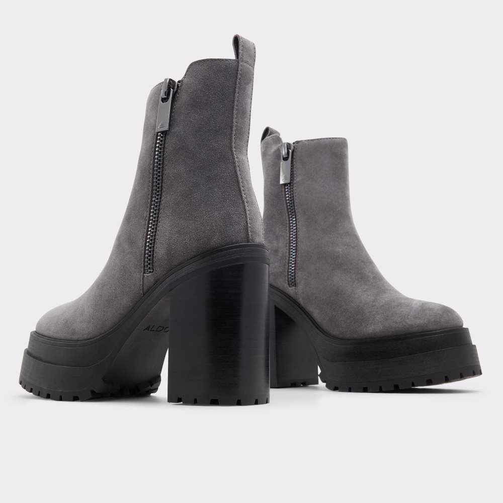 Dark Grey Aldo Upside Platform ankle boot - Lug sole | 738216-AXG