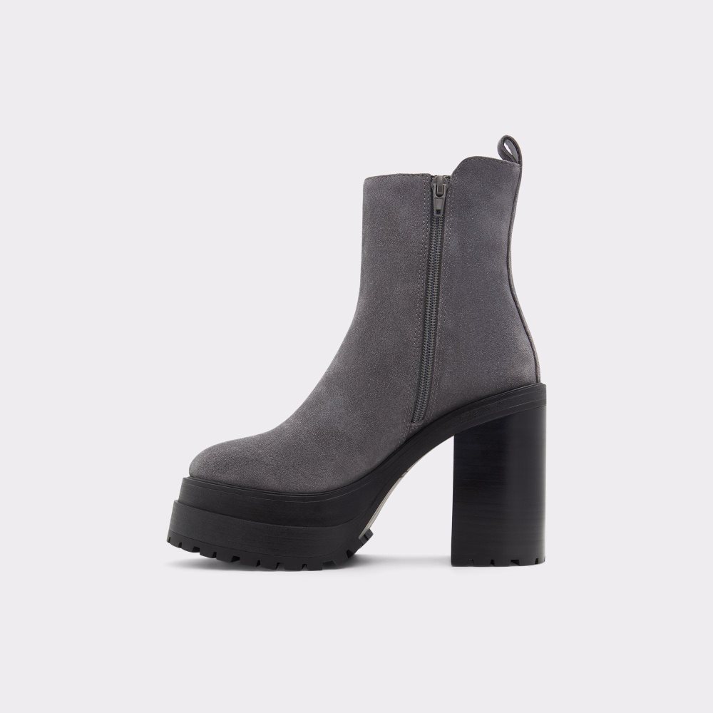 Dark Grey Aldo Upside Platform ankle boot - Lug sole | 738216-AXG