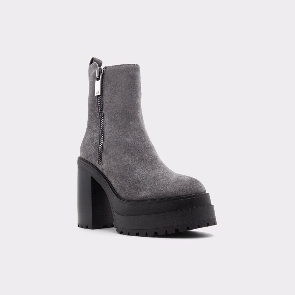 Dark Grey Aldo Upside Platform ankle boot - Lug sole | 738216-AXG