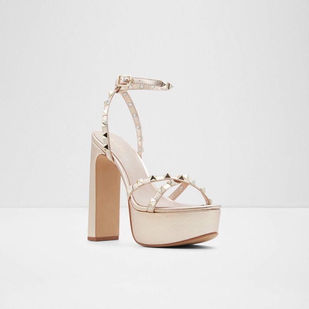 Gold Aldo Geegully Ankle strap heeled sandal - Plateforme | 971520-ANU