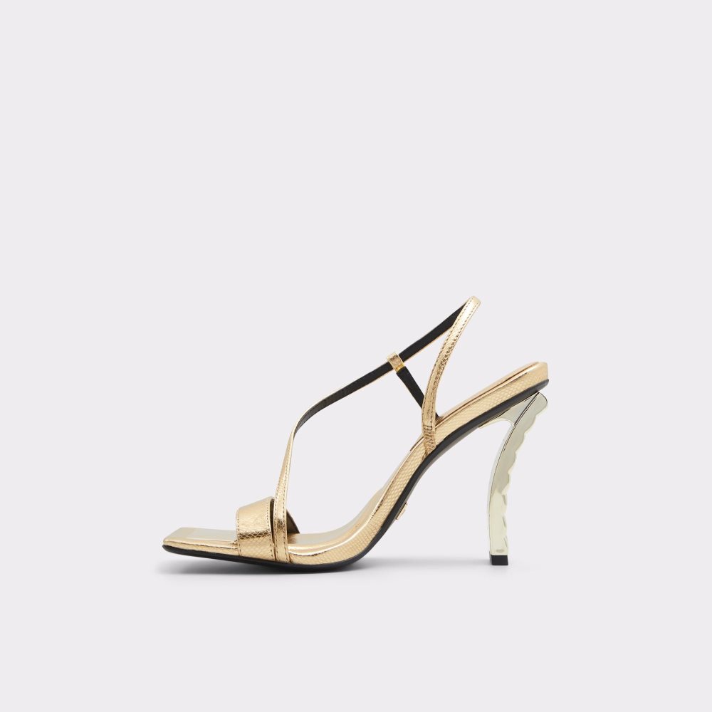 Gold Aldo Vermeil Sling back heeled sandal | 927183-ONG