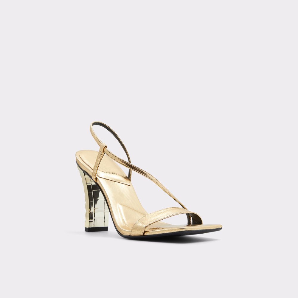 Gold Aldo Vermeil Sling back heeled sandal | 927183-ONG