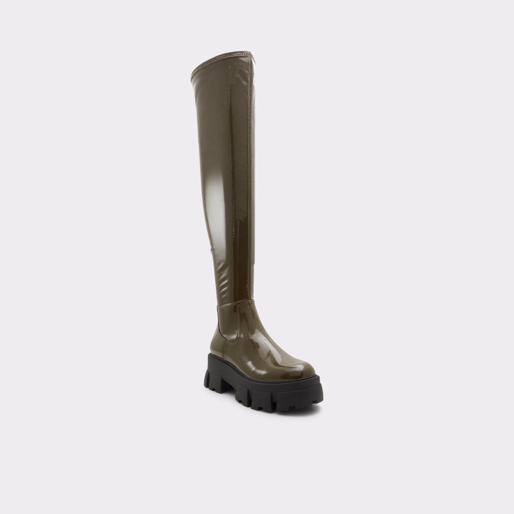 Khaki Aldo Grandmode Over-the-knee boot - Lug sole | 750819-RPU