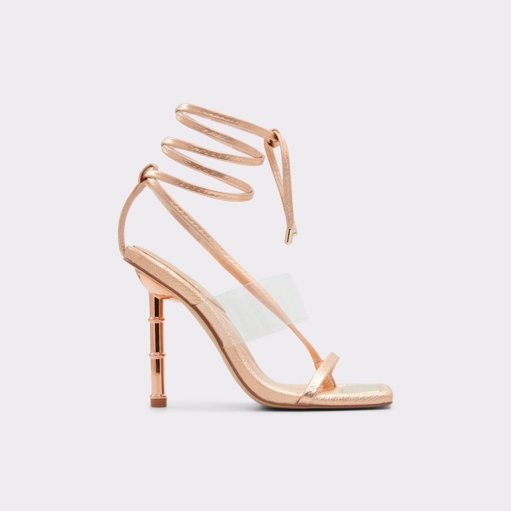 Rose Gold Aldo Elektra Strappy heeled sandal | 150982-CLA