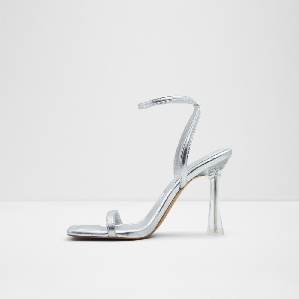 Silver Aldo Vivanti Ankle strap heeled sandal | 527934-RDW