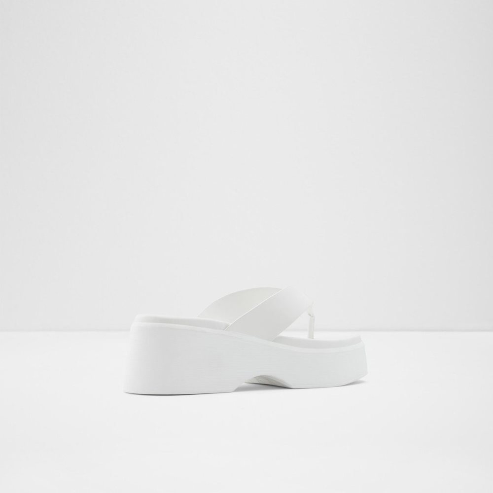 White Aldo Delphy Thong wedge sandal - Flatform | 241530-JCZ