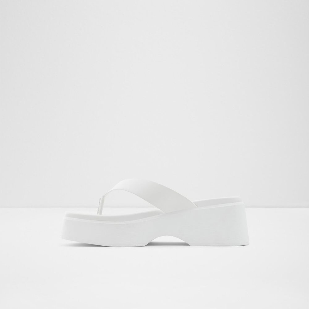 White Aldo Delphy Thong wedge sandal - Flatform | 241530-JCZ