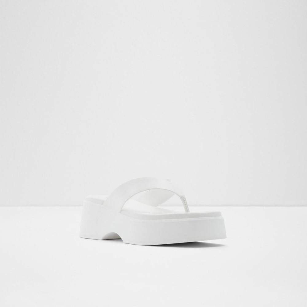 White Aldo Delphy Thong wedge sandal - Flatform | 241530-JCZ