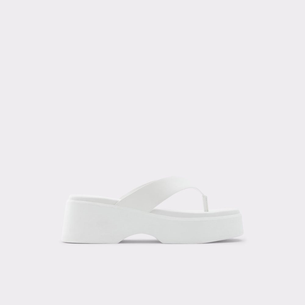 White Aldo Delphy Thong wedge sandal - Flatform | 241530-JCZ